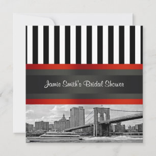 Invitation NYC Skyline Brooklyn Bridge, Fête des mariées de b