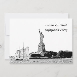Invitation NYC Skyline Etched St Liberty Engagement Party