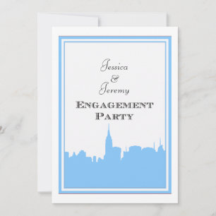 Invitation NYC Skyline Lt Blue Silhouette #2 do-it-yourself F
