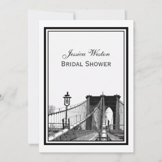 Invitation NYC Skyline Pont de Brooklyn #2  Enterrement de vi