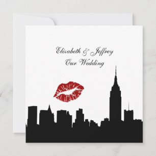 Invitation NYC Skyline Silhouette, Biss ESB #1 BW Mariage SQ