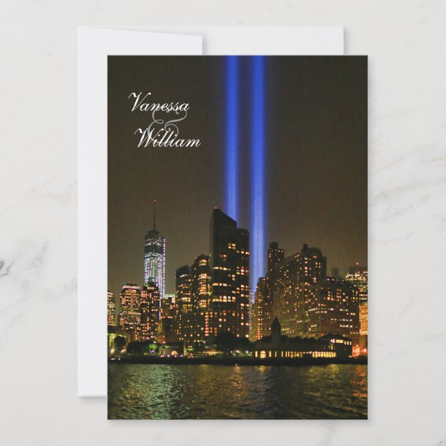 Invitation NYC Skyline : WTC 9/11 Hommage En Mariage No 1 (Devant)