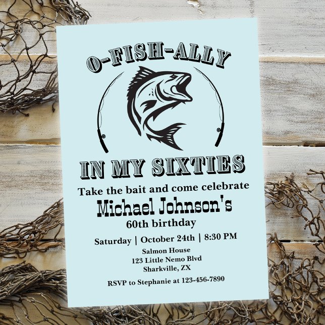 Invitation O-fish-ally Dans ma Soixante-dixième fête d'annive (Créateur téléchargé)