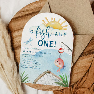 Invitation O Fish Ally One !   Carton d'invitation pour 1er a