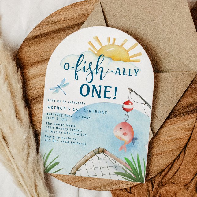 Invitation O Fish Ally One ! | Carton d'invitation pour 1er a (Créateur téléchargé)