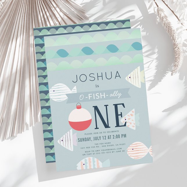 Invitation O-fish-ally One Fishing Boy 1er anniversaire (Créateur téléchargé)