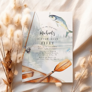 Invitation O-Fish-Ally Pêche Thématique Anniversaire