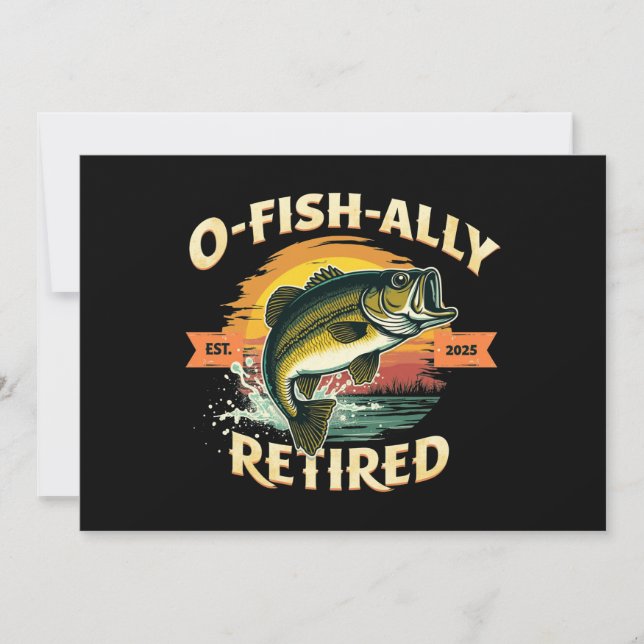 Invitation O-Fish-Ally Retraité 2025 Pêcheur Retraité (Devant)