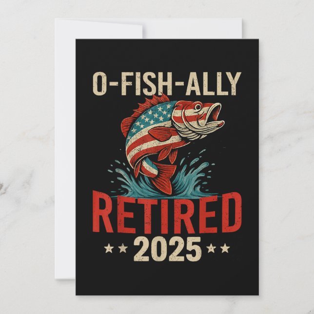 Invitation O-Fish-Ally Retraité 2025 Retraite de pêcheur  (Devant)