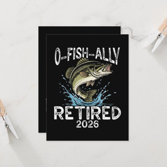 Invitation O-Fish-Ally Retraité 2026 Humour Drôle (Devant/Arrière en situation)
