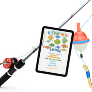 Invitation O-Fish-Ally Trois, Pêche Colorée 3e Anniversaire