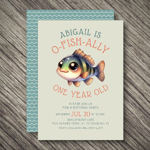 Invitation O-fish-ally Un 1er anniversaire ou n'importe quel