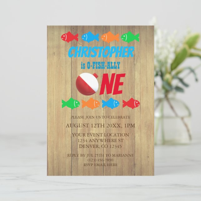 Invitation O-Fish-Ally Une pêche 1er anniversaire (Debout devant)