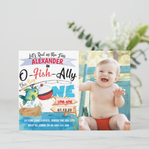 Invitation O-Fish-Ally une photo Anniversaire Pêche 1er