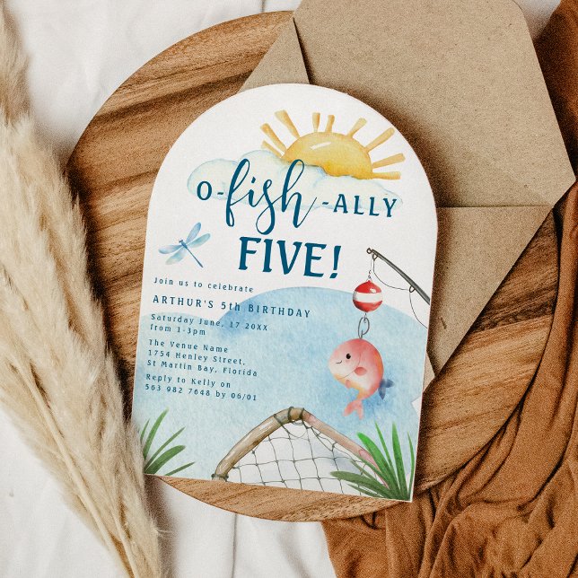 Invitation O Poisson Ally Five ! | Fête d'anniversaire de 5 a (Créateur téléchargé)