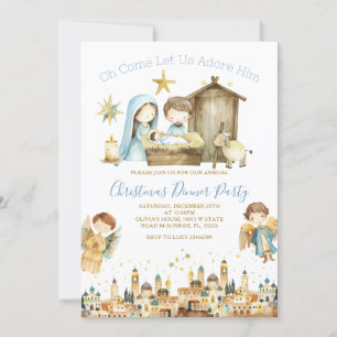 Invitation O Venez Laissez-Nous L'Admirer Christian Nativité 