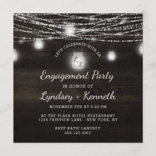 Invitation Oak Ridge Rustic Fêtons la fête d'engagement