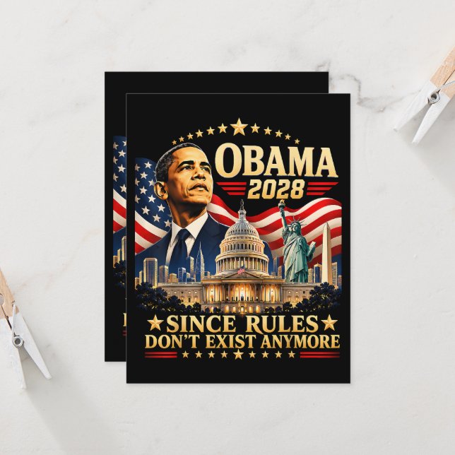 Invitation Obama 2028 Puisque les règles n'existent plus (Devant/Arrière en situation)