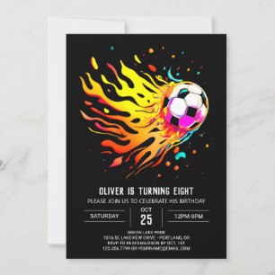Invitation Objectif coloré Editable Football Anniversaire