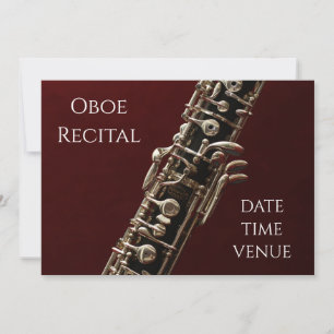 Invitation Oboe Considérant performance de concert élégante