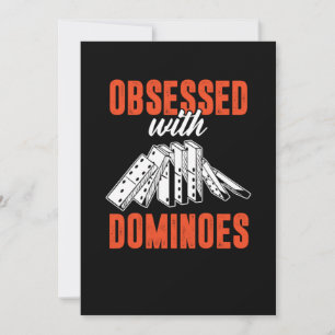 Invitation Obsédée Avec Dominoes Carreaux Puzzler Jeu Cadeau