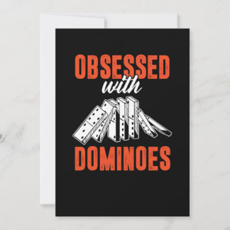 Invitation Obsédée Avec Dominoes Carreaux Puzzler Jeu Cadeau