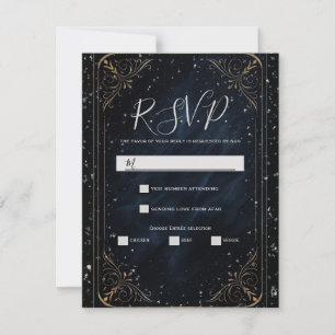 Invitation Obsidian Oracle Mariage Élégance de Minuit RSVP