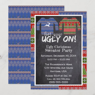 Invitation Obtenez votre laide sur Knit Christmas Sweat Party