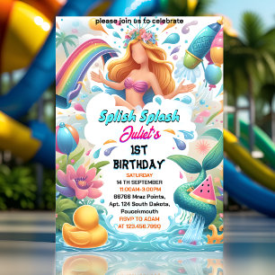 Invitation Obtenez Water Park Cool Été splaspad 1er anniversa
