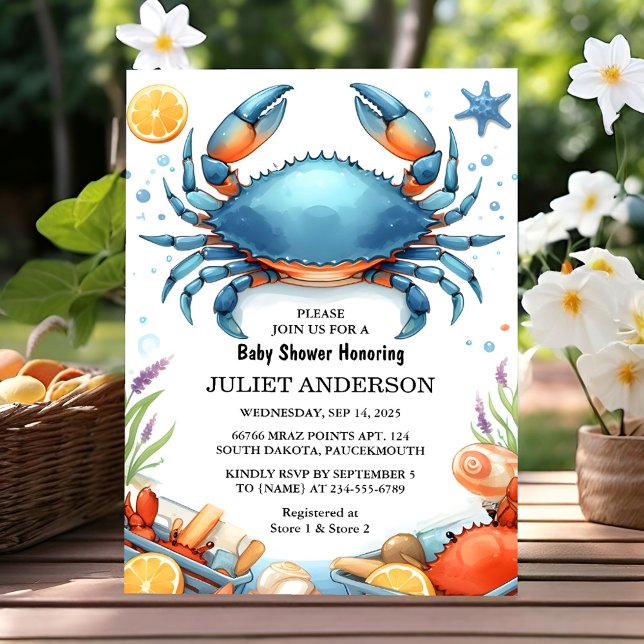 Invitation Obtenir Beach Ocean Catch Marine Baby shower de cr (Créateur téléchargé)