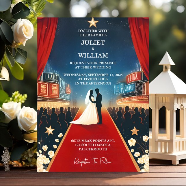 Invitation Obtenir Cinema Retro Movie Ticket Mariage le plus  (Créateur téléchargé)