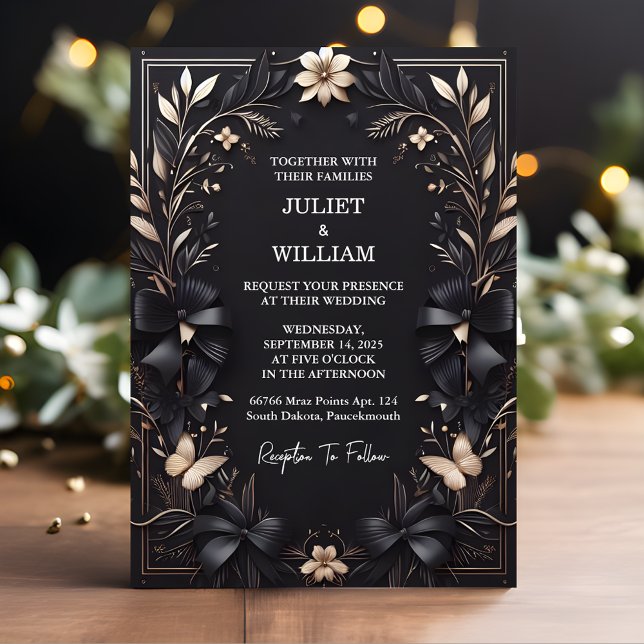 Invitation Obtenir des bannières Bows Satin Chic Ribbon coupe (Créateur téléchargé)