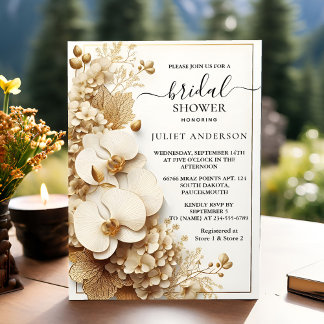 Invitation Obtenir une Fête des mariées simple classique