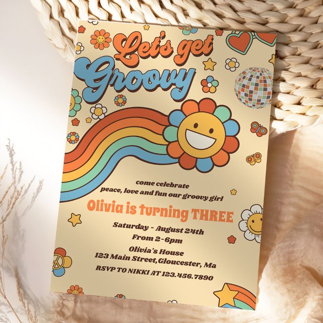 Invitation Obtenons Super Retro Rainbow 3ème anniversaire fêt (Créateur téléchargé)