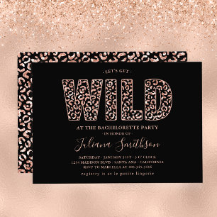 Invitation Obtenons Wild Rose Gold Leopard Bachelorette Invi