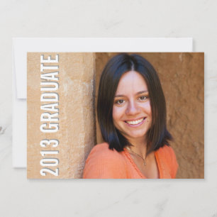 Invitation Obtention de diplôme portrait complet bleu moderne