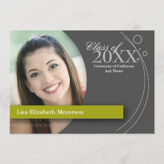 Invitation Obtention du diplôme de courbe et de points : Vert