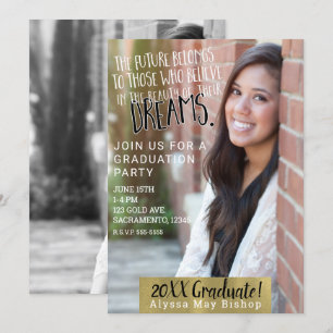 Invitation Obtention du diplôme moderne de photo d'image