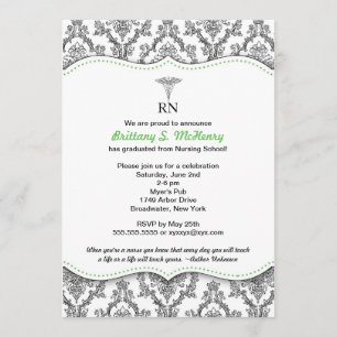 Invitation Obtention du diplôme verte noire RN BSN LPN