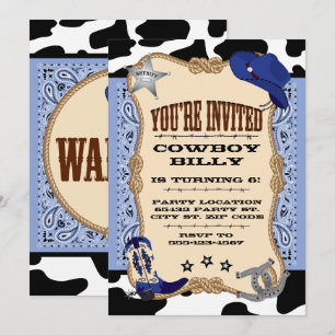 Invitation Occidental, anniversaire de cowboy