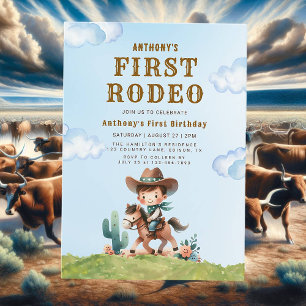 Invitation Occidental Cowboy Premier Rodéo 1er Anniversaire I