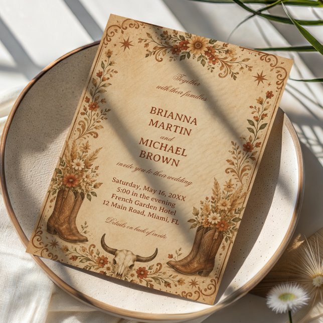 Invitation Occidental Rustique Vintage (Créateur téléchargé)