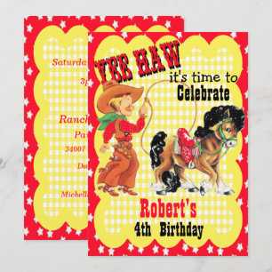 Invitation Occidentale Cowboy Et Horse Anniversair