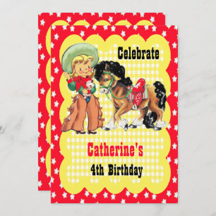 Invitation Occidentale Cowgirl And Horse Birthday 