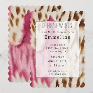 Invitation Occidentale Cowgirl rose Or blanc Cowgirl