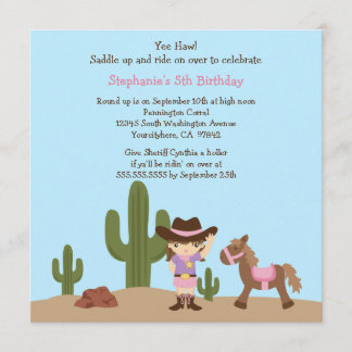 Invitation occidentale de fête d'anniversaire de