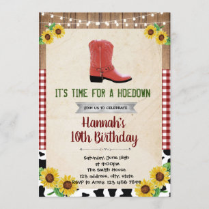 Invitation occidentale de pays rustique de bal