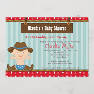 Invitation occidentale mignonne de baby shower de