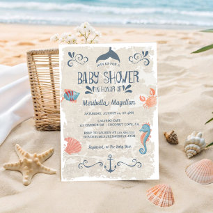 Invitation Ocean Adventure   Baby shower de plage nautique