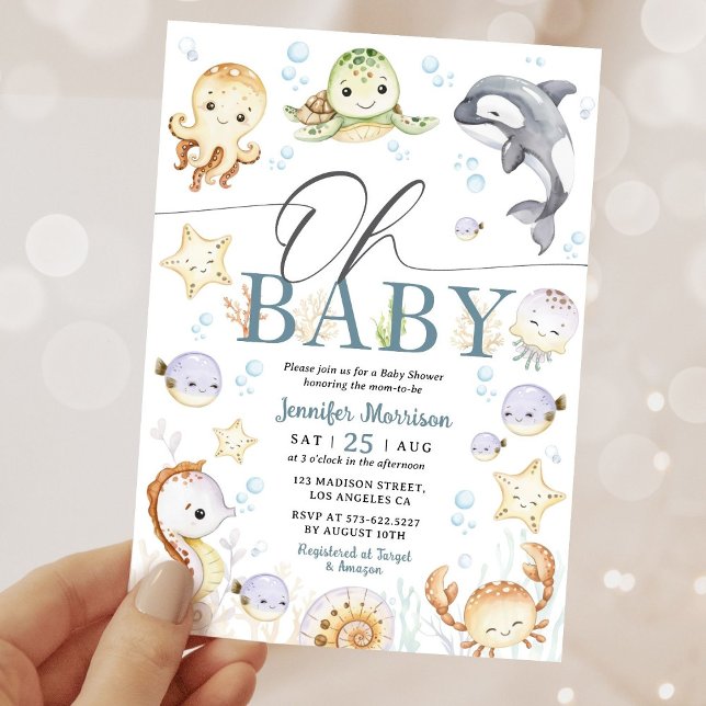 Invitation Ocean Baby Shower Gender Neutral Under The Sea (Créateur téléchargé)